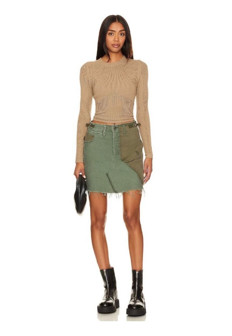 New NWT MOTHER The G.I Jane Mini Skirt - Size 24 $258 revolve